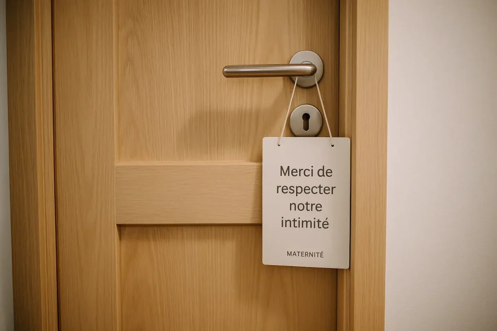 porte de chambre de maternité pour indiquer intimité